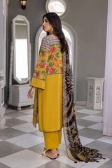 3-Pc Charizma Unstitched Embroidered Lawn Shirt With Embroidered Chiffon Dupatta AN23-24B
