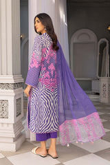 3-PC Unstitched Printed Lawn Shirt with Chiffon Dupatta and Trouser CP4-022