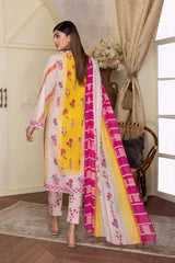 3-Pc Printed Lawn Unstitched With Chiffon Dupatta CP22-79