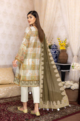 3-Pc Printed Lawn Unstitched With Chiffon Dupatta CP22-77