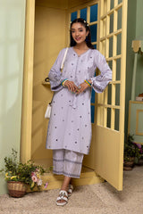 2-Pc Embroidered Browsha Shirt With Qlot Trouser CNP22-78