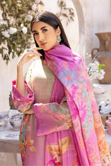 3-Pc Charizma Unstitched Printed Bnarsi Suit With Banarsi Lawn Dupatta CP23-38