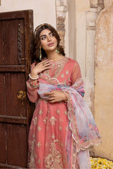 3 PC Embroidered Organza Shirt with Organza Dupatta and Trouser CMA22-20