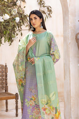 3-Pc Charizma Unstitched Printed Bnarsi Suit With Banarsi Lawn Dupatta CP23-43