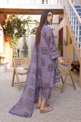 3-Pc Digital Geomatric Printed Shirt With Lawn Trouser and Chiffon Dupatta CPM23-58