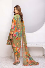 3-Pc Digital Printed Lawn Shirt With Lawn Tulip Trouser and Chiffon Dupatta CPM23-64