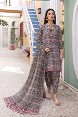 3-Pc Digital Lawn Printed Shirt With Tulip Trouser and Chiffon Dupatta CPM23-44