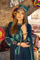 3-Pc Charizma Unstitched Premium Embroidered Lawn With Chiffon Dupatta RM23-07