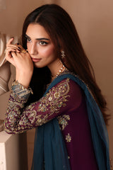 3-PC Unstitched Embroidered  Luxury Chiffon  DJW6-01
