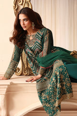 3-PC Unstitched Embroidered  Luxury Chiffon  DJW6-07