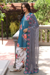 3-PC  Embroidered Lawn Collection Suit CH6-11 P