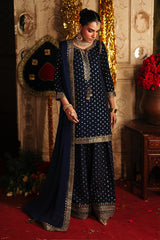 3-PC Embroidered Chiffon Suit CMA-5-159