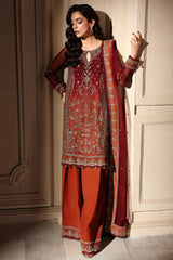 3-PC Unstitched Embroidered  Luxury Chiffon  DJW6-08