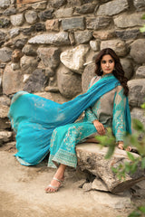 3-PC Unstitched Embroidered Chiffon Collection VSLW6-17