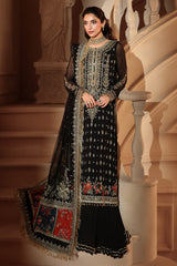 3-PC Unstitched Embroidered  Luxury Chiffon  DJW6-04