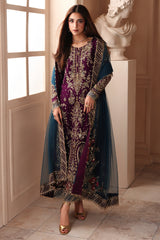 3-PC Unstitched Embroidered  Luxury Chiffon  DJW6-01