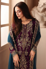 3-PC Unstitched Embroidered  Luxury Chiffon  DJW6-01