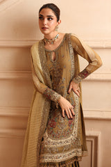 3-PC Unstitched Embroidered  Luxury Chiffon  DJW6-06