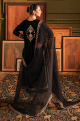 3-PC Embroidered Velvet Shirt with Embroidered Chiffon Dupatta and Trouser VVT-5-16