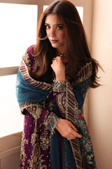 3-PC Unstitched Embroidered  Luxury Chiffon  DJW6-01