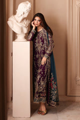 3-PC Unstitched Embroidered  Luxury Chiffon  DJW6-01
