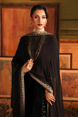 3-PC Embroidered Velvet Shirt with Embroidered Chiffon Dupatta and Trouser VVT-5-16